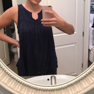 Navy Lucky Brand Blouse LIKE NEW